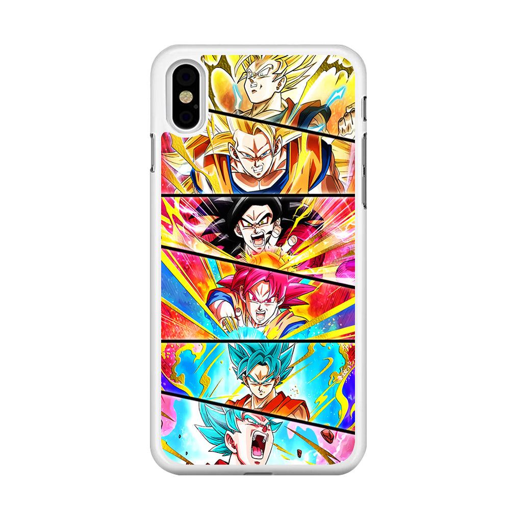 Super Saiyan Goku Collage iPhone X Case-Rubber / White (2D Case)-Xtracase