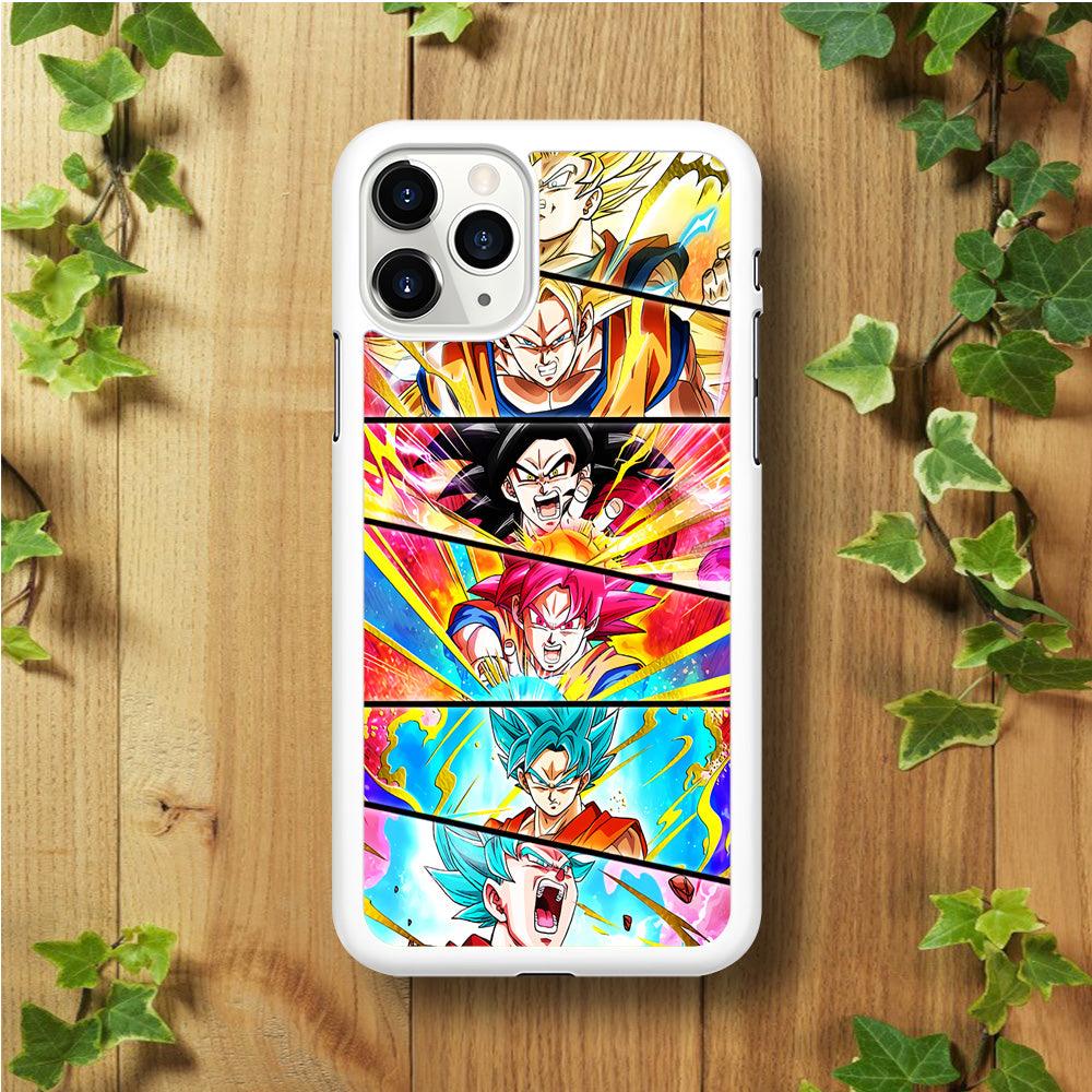 Super Saiyan Goku Collage iPhone 11 Pro Case-Rubber / White (2D Case)-Xtracase