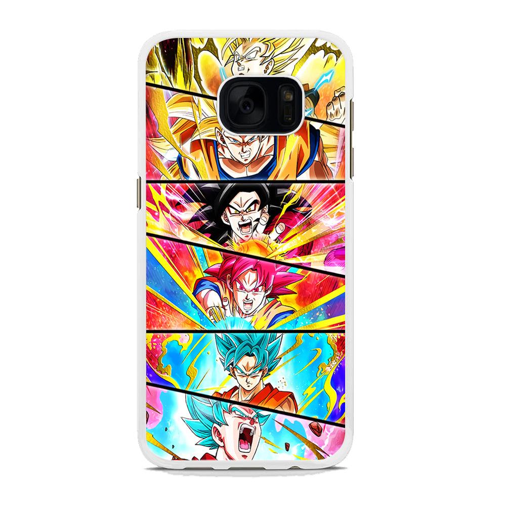 Super Saiyan Goku Collage Samsung Galaxy S7 Edge Case-Rubber / White (2D Case)-Xtracase