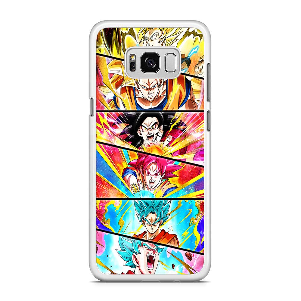 Super Saiyan Goku Collage Samsung Galaxy S8 Case-Rubber / White (2D Case)-Xtracase