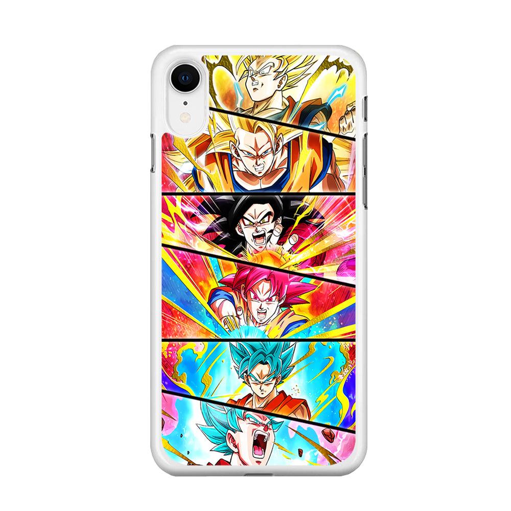 Super Saiyan Goku Collage iPhone XR Case-Rubber / White (2D Case)-Xtracase