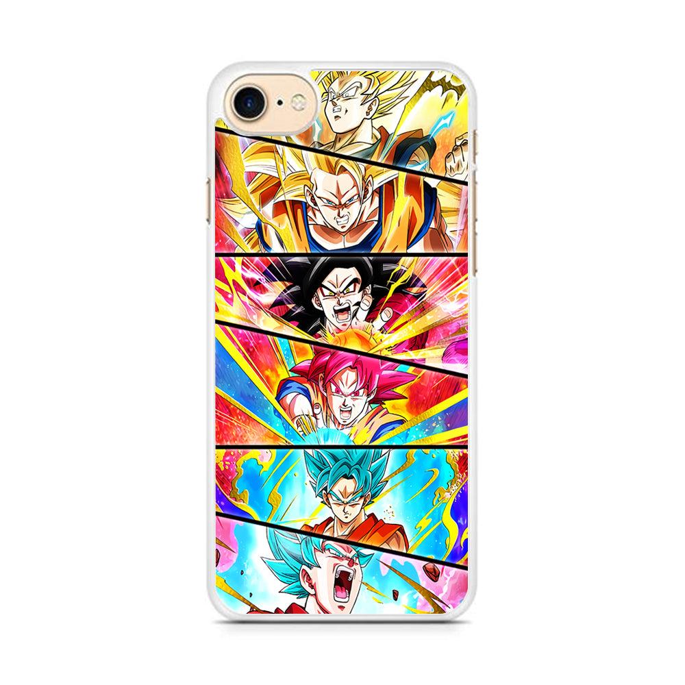 Super Saiyan Goku Collage iPhone 7 Case-Rubber / White (2D Case)-Xtracase