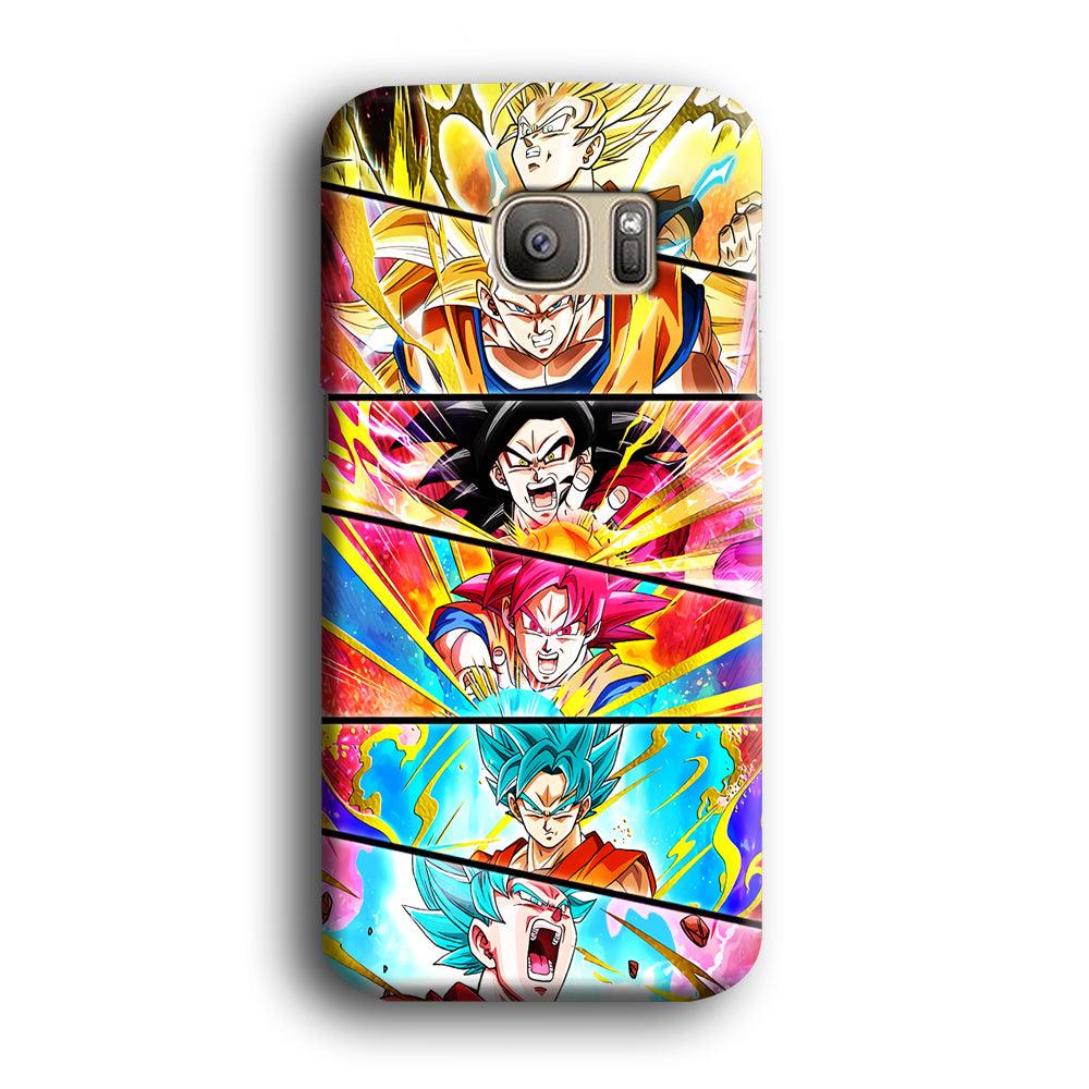 Super Saiyan Goku Collage Samsung Galaxy S7 Edge Case-Plastic / Full Wrap (3D Case)-Xtracase