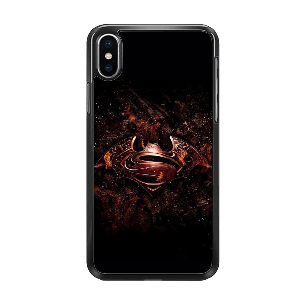 Superman 003 iPhone X Case-Rubber / Black (2D Case)-Xtracase
