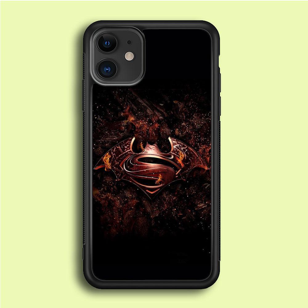 Superman 003 iPhone 12 Mini Case-Rubber / Black (2D Case)-Xtracase