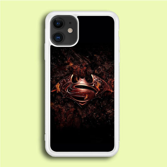 Superman 003 iPhone 12 Case-Rubber / White (2D Case)-Xtracase