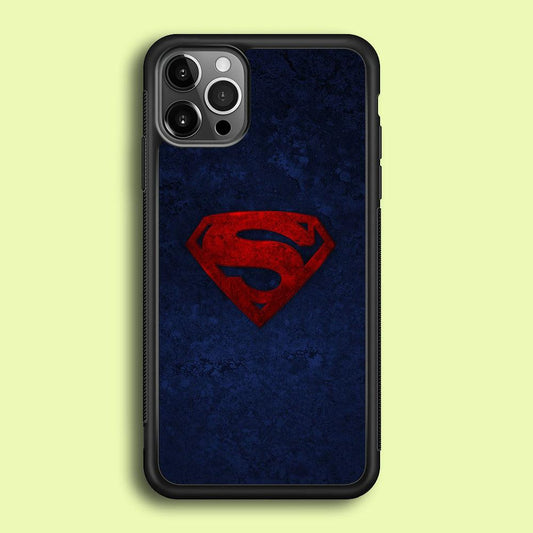 Superman Logo iPhone 12 Pro Case-Rubber / Black (2D Case)-Xtracase
