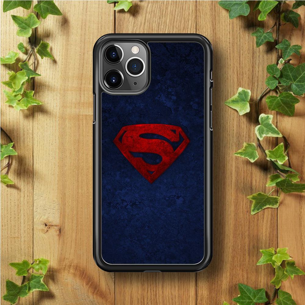 Superman Logo iPhone 11 Pro Max Case-Rubber / Black (2D Case)-Xtracase