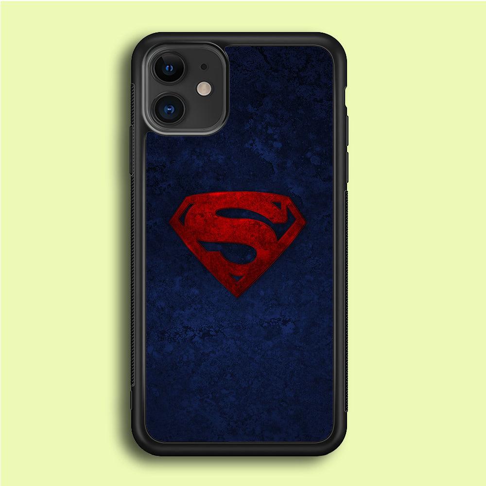 Superman Logo iPhone 12 Mini Case-Rubber / Black (2D Case)-Xtracase