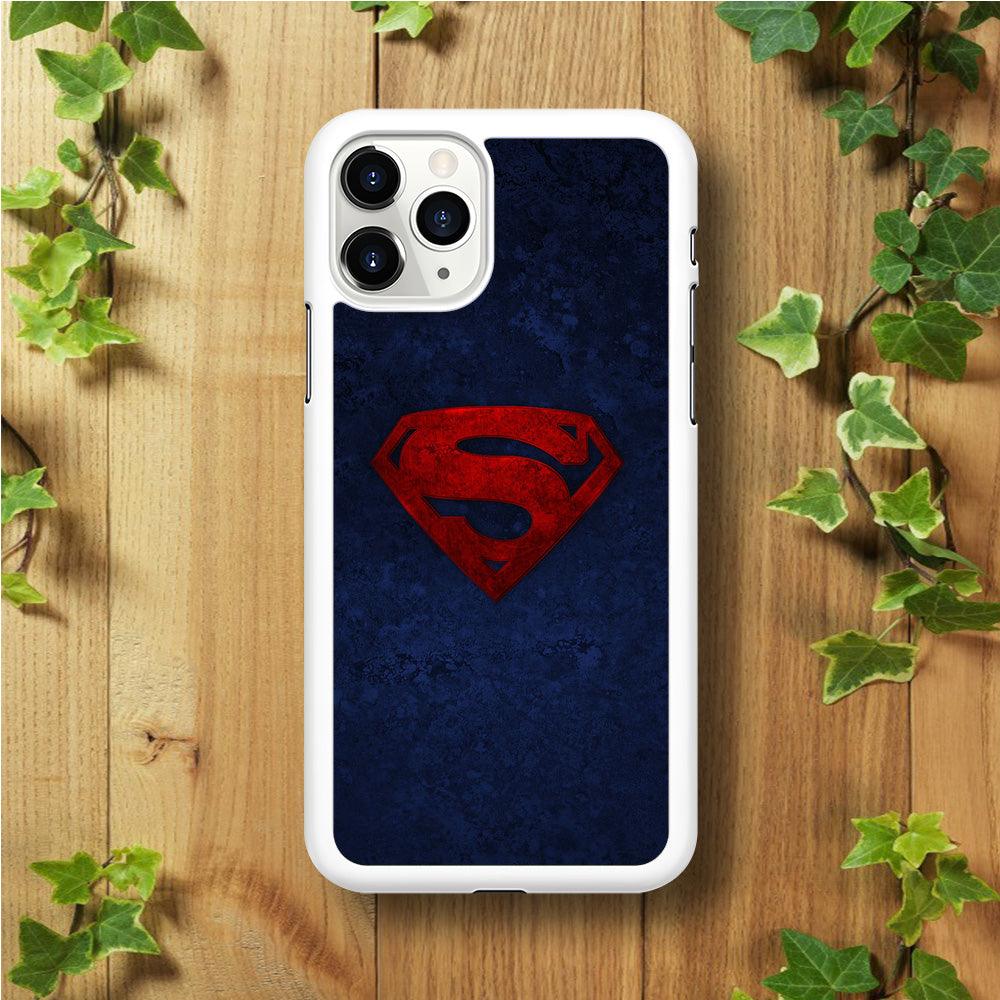 Superman Logo iPhone 11 Pro Max Case-Rubber / White (2D Case)-Xtracase
