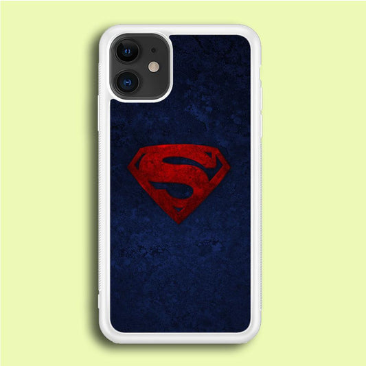 Superman Logo iPhone 12 Mini Case-Rubber / White (2D Case)-Xtracase