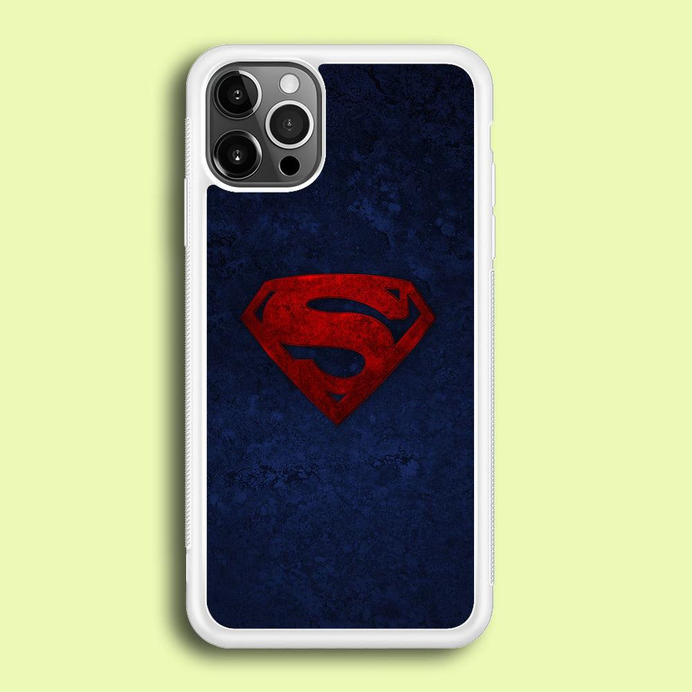 Superman Logo iPhone 12 Pro Case-Rubber / White (2D Case)-Xtracase