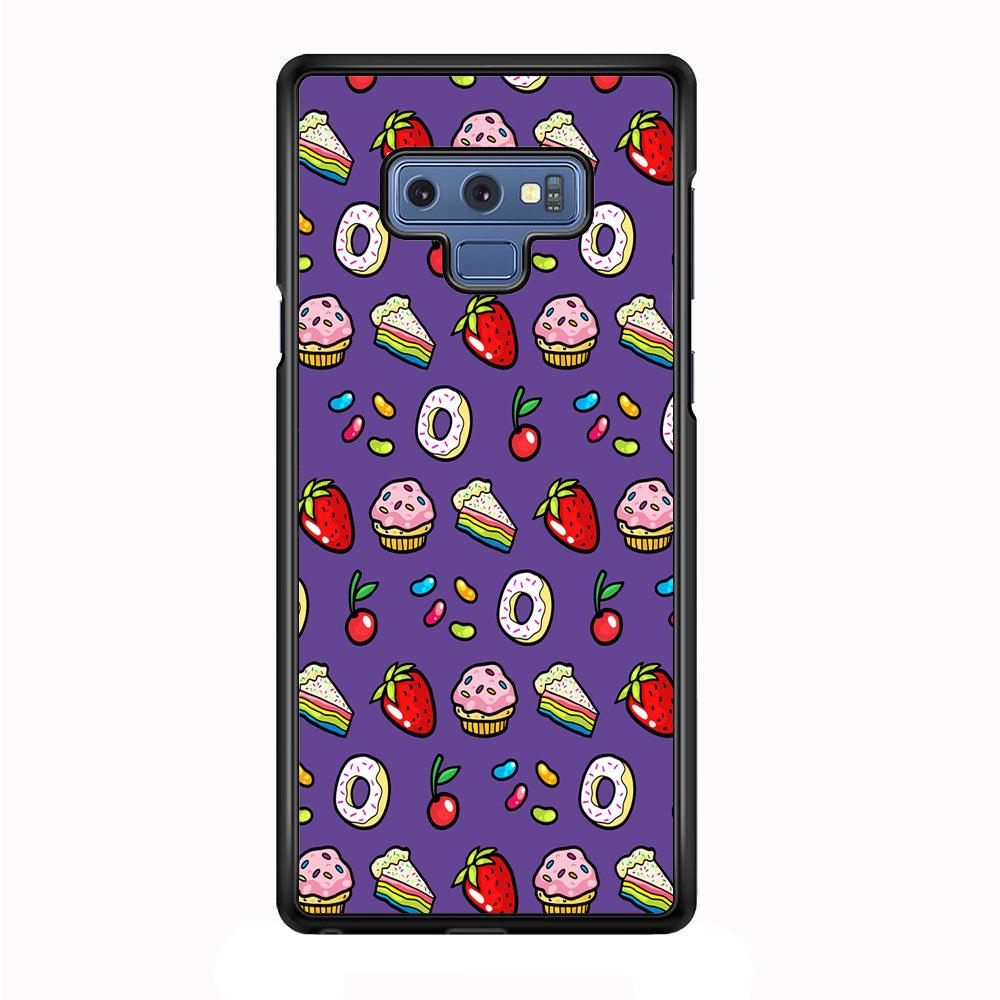 Sweet Cake Doodle Purple Samsung Galaxy Note 9 Case-Plastic / Full Wrap (3D Case)-Xtracase