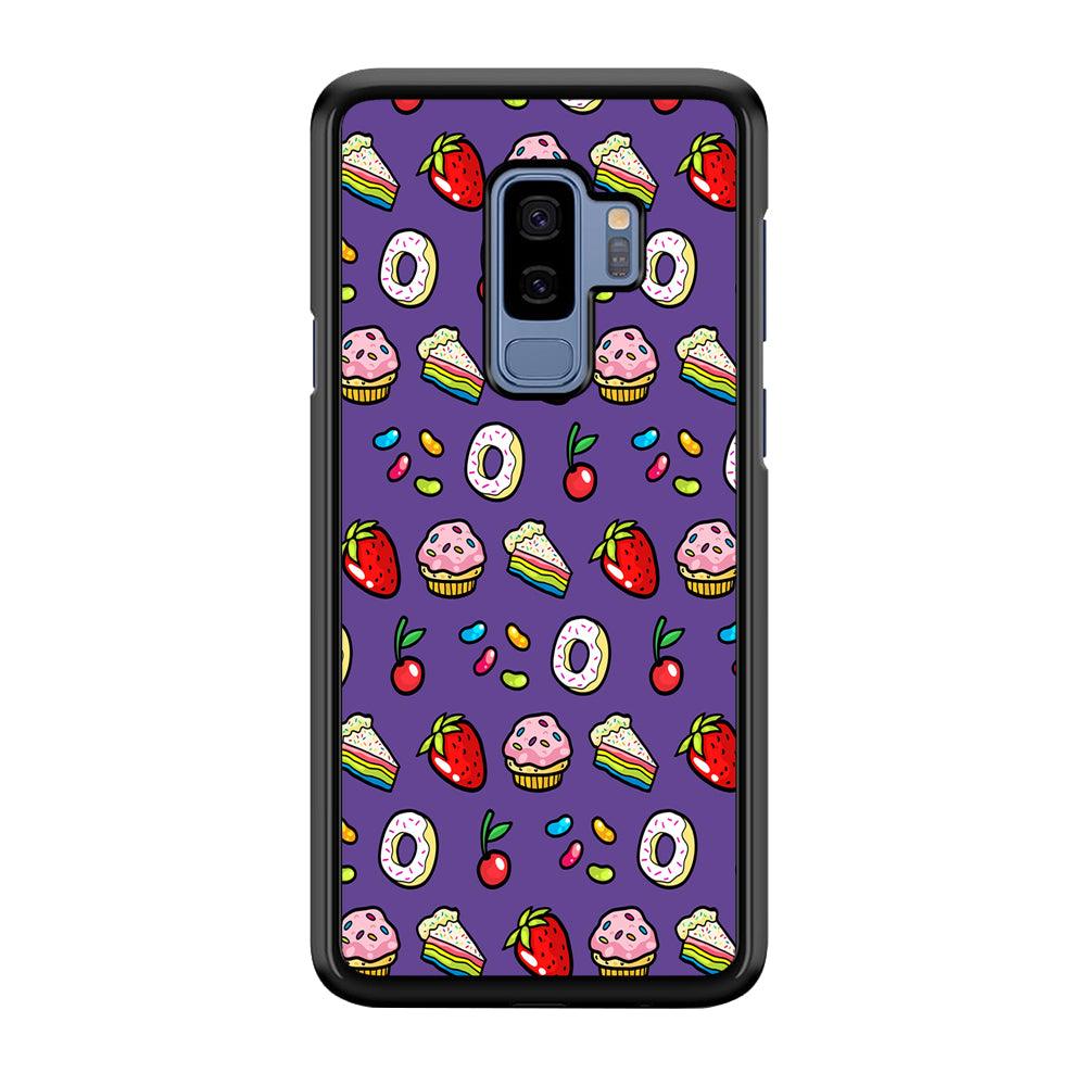 Sweet Cake Doodle Purple Samsung Galaxy S9 Plus Case-Plastic / Full Wrap (3D Case)-Xtracase