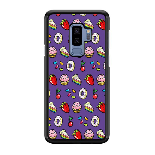 Sweet Cake Doodle Purple Samsung Galaxy S9 Plus Case-Plastic / Full Wrap (3D Case)-Xtracase
