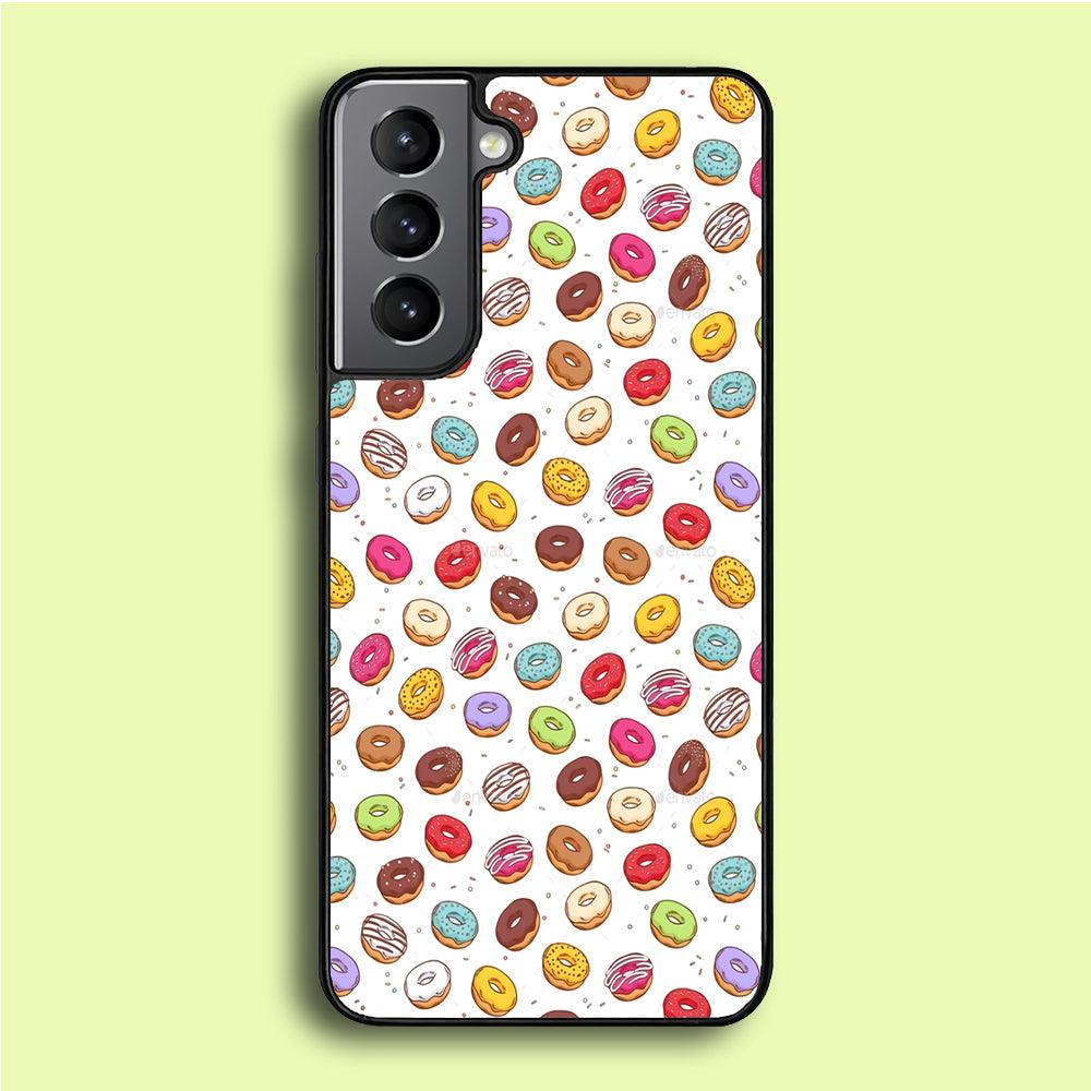 Sweet Donuts Pattern 001 Samsung Galaxy A16 Case-Rubber / White (2D Case)-Xtracase