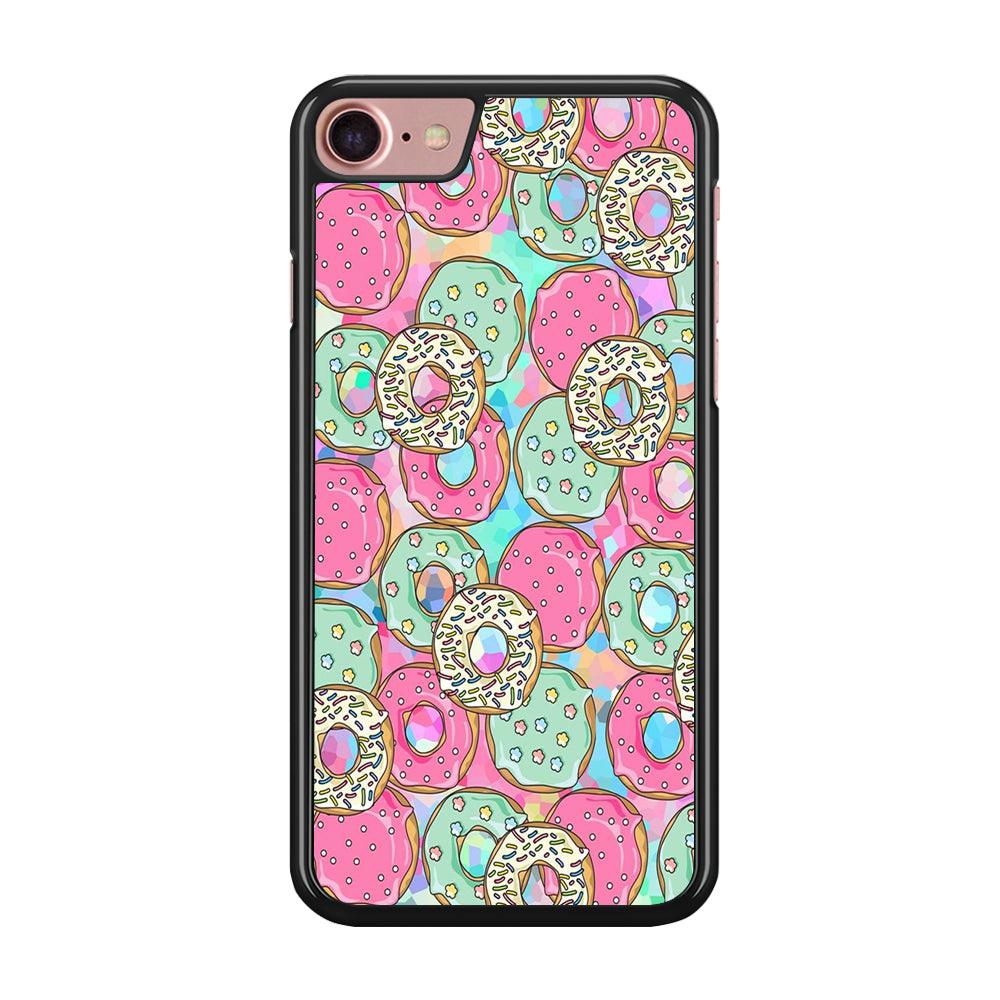 Sweet Donuts Pattern 002 iPhone 7 Case-Rubber / Black (2D Case)-Xtracase