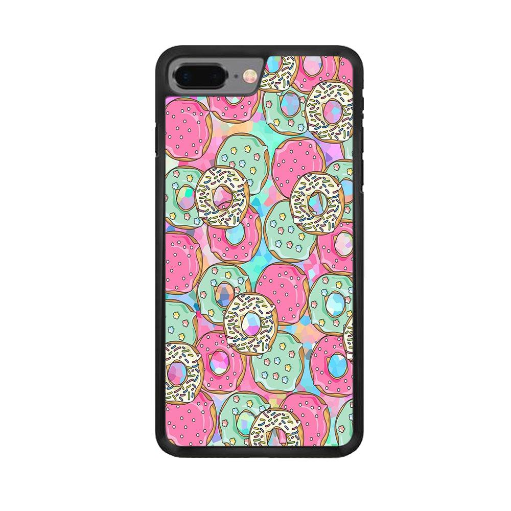 Sweet Donuts Pattern 002 iPhone 7 Plus Case-Rubber / Black (2D Case)-Xtracase