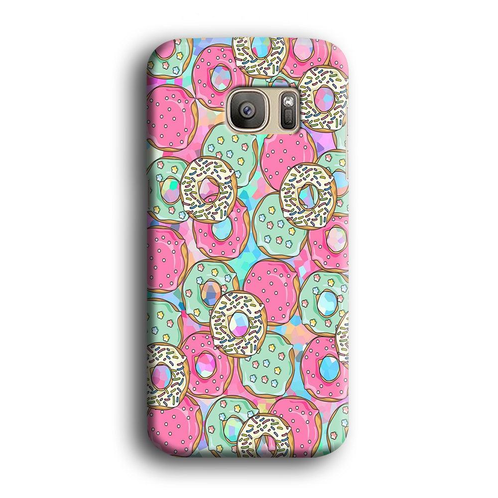 Sweet Donuts Pattern 002 Samsung Galaxy S7 Edge Case-Plastic / Full Wrap (3D Case)-Xtracase