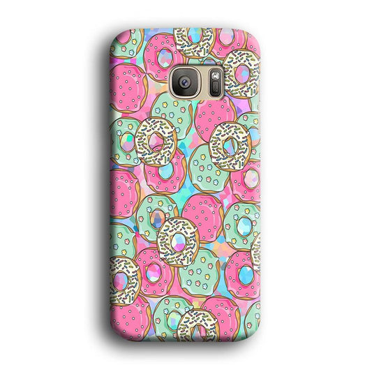 Sweet Donuts Pattern 002 Samsung Galaxy S7 Edge Case-Plastic / Full Wrap (3D Case)-Xtracase