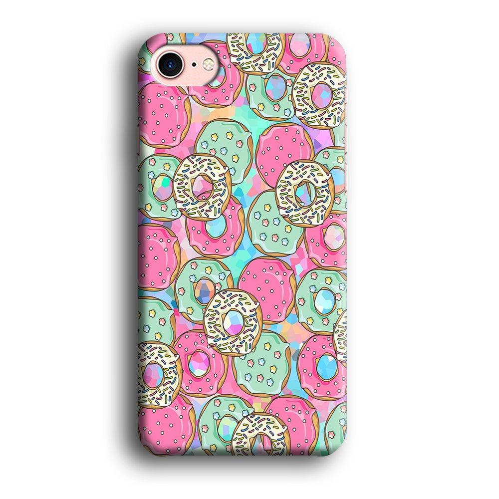 Sweet Donuts Pattern 002 iPhone 8 Case-Plastic / Full Wrap (3D Case)-Xtracase