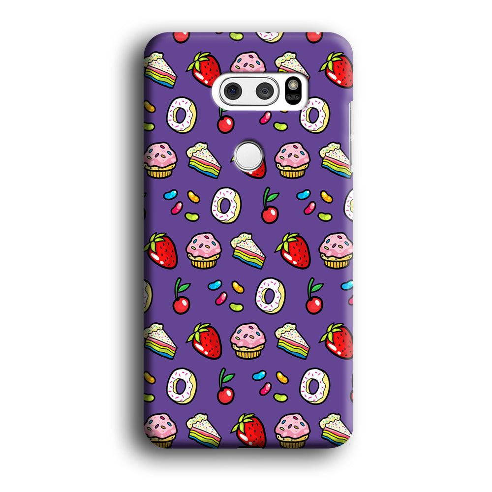 Sweet Cake Doodle Purple LG V30 3D Case-Xtracase