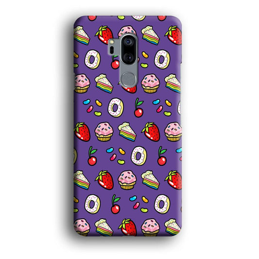 Sweet Cake Doodle Purple LG G7 ThinQ 3D Case-Xtracase