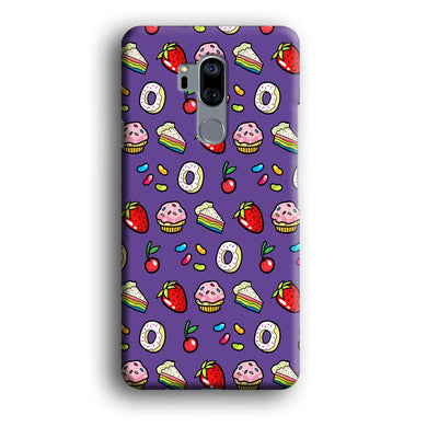 Sweet Cake Doodle Purple LG G7 ThinQ 3D Case