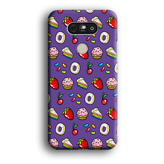 Sweet Cake Doodle Purple LG G5 3D Case