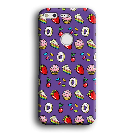 Sweet Cake Doodle Purple Google Pixel 3D Case-Xtracase