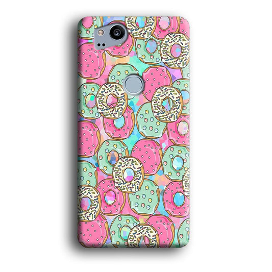 Sweet Donuts Pattern 002 Google Pixel 2 3D Case-Xtracase