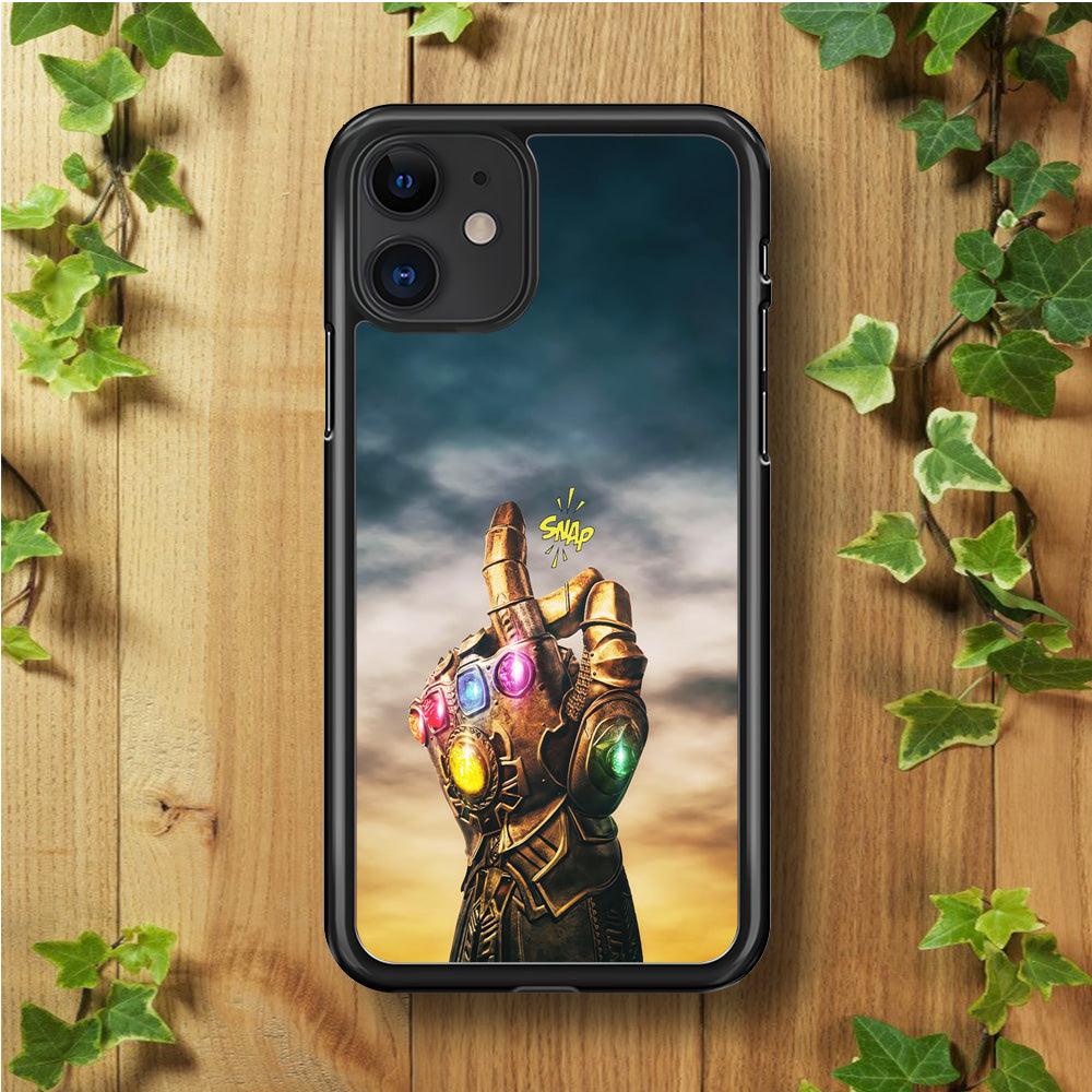Thanos Finger Snap iPhone 11 Case-Rubber / Black (2D Case)-Xtracase