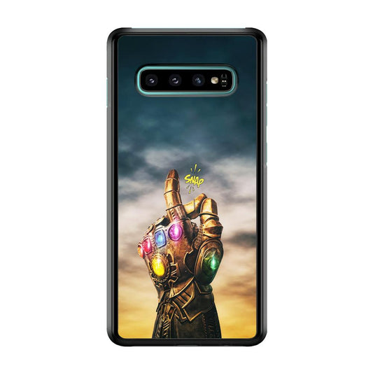 Thanos Finger Snap Samsung Galaxy S10 Case-Rubber / White (2D Case)-Xtracase