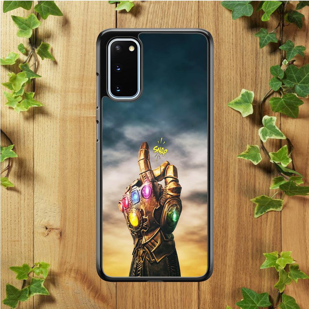 Thanos Finger Snap Samsung Galaxy S20 Case-Rubber / White (2D Case)-Xtracase