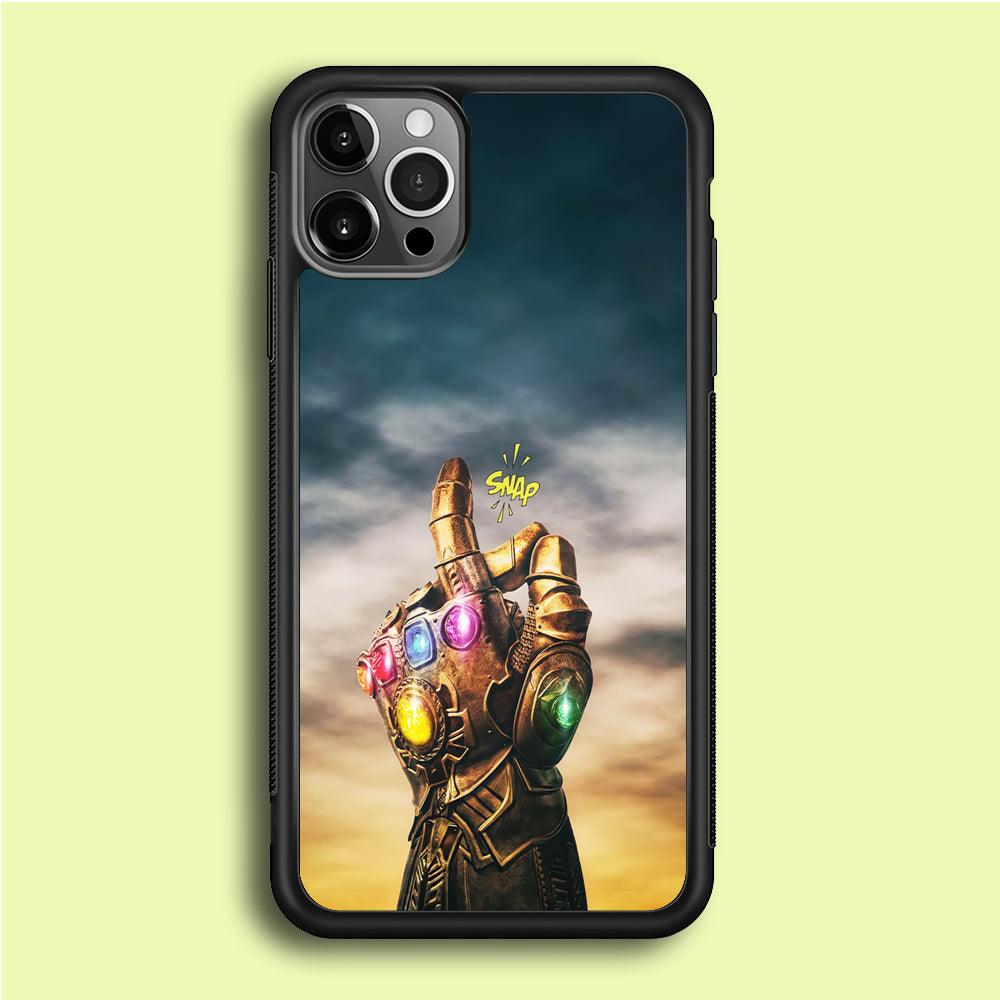 Thanos Finger Snap iPhone 12 Pro Max Case-Rubber / Black (2D Case)-Xtracase