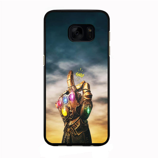 Thanos Finger Snap Samsung Galaxy S7 Edge Case-Rubber / Black (2D Case)-Xtracase
