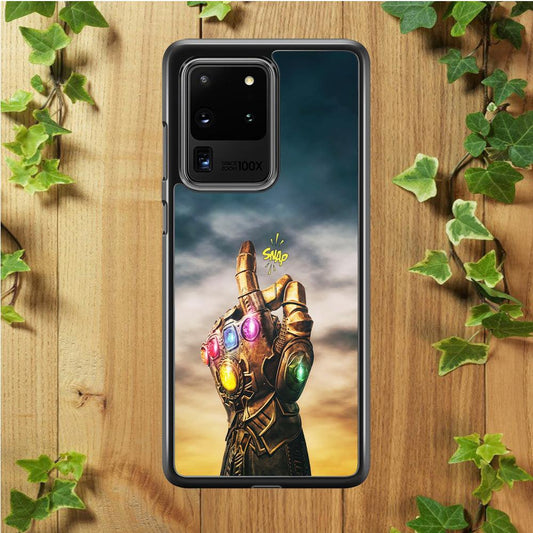 Thanos Finger Snap Samsung Galaxy S20 Ultra Case-Rubber / Black (2D Case)-Xtracase