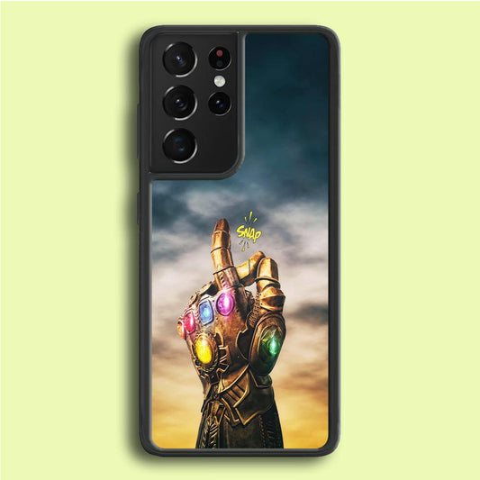 Thanos Finger Snap Samsung Galaxy S21 Ultra Case-Rubber / Black (2D Case)-Xtracase
