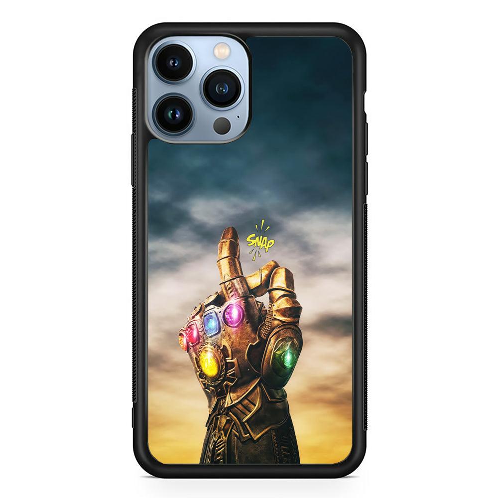 Thanos Finger Snap iPhone 13 Pro Max Case-Rubber / Black (2D Case)-Xtracase