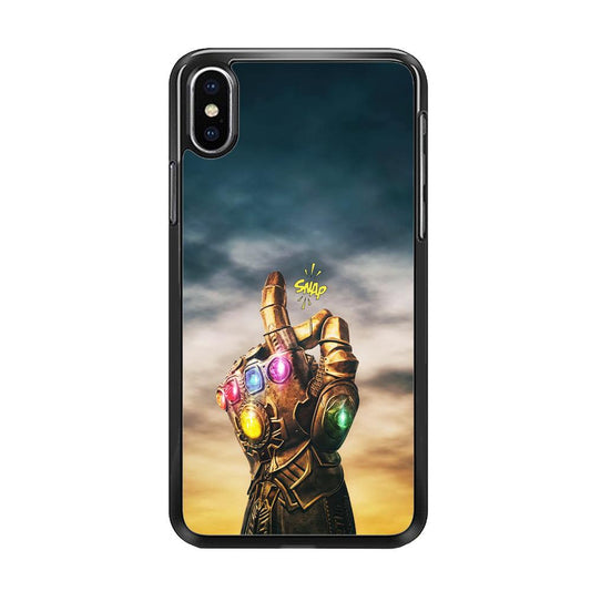 Thanos Finger Snap iPhone X Case-Rubber / Black (2D Case)-Xtracase
