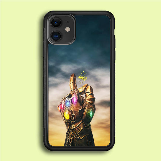 Thanos Finger Snap iPhone 12 Mini Case-Rubber / Black (2D Case)-Xtracase