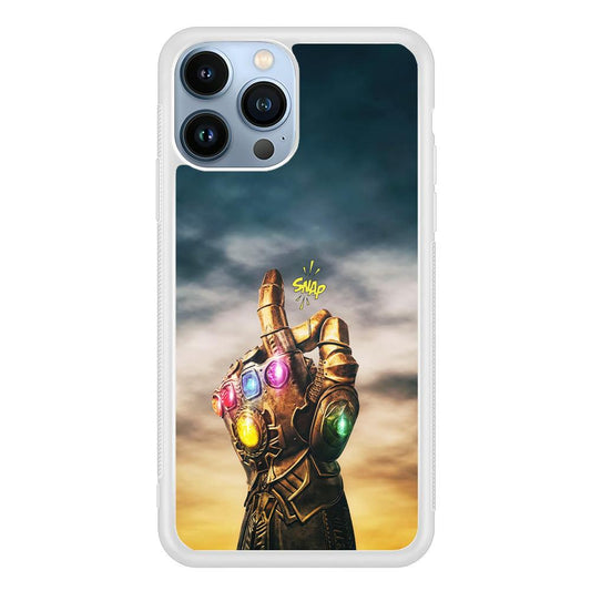 Thanos Finger Snap iPhone 13 Pro Case-Rubber / White (2D Case)-Xtracase