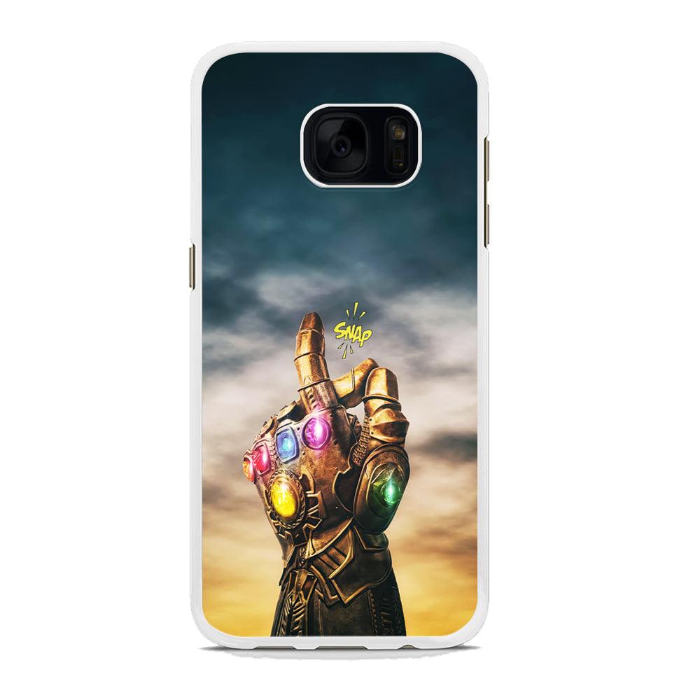 Thanos Finger Snap Samsung Galaxy S7 Edge Case-Rubber / White (2D Case)-Xtracase