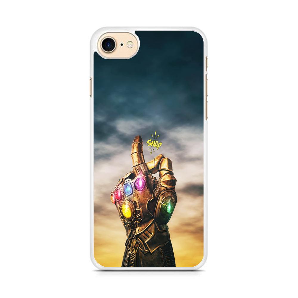Thanos Finger Snap iPhone 8 Case-Rubber / White (2D Case)-Xtracase