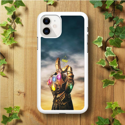 Thanos Finger Snap iPhone 11 Case-Rubber / White (2D Case)-Xtracase