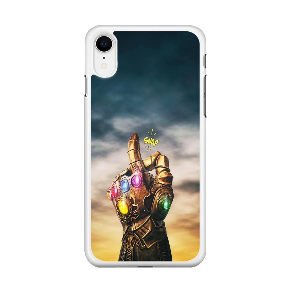 Thanos Finger Snap iPhone XR Case-Rubber / White (2D Case)-Xtracase