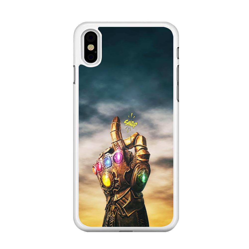 Thanos Finger Snap iPhone Xs Max Case-Rubber / White (2D Case)-Xtracase