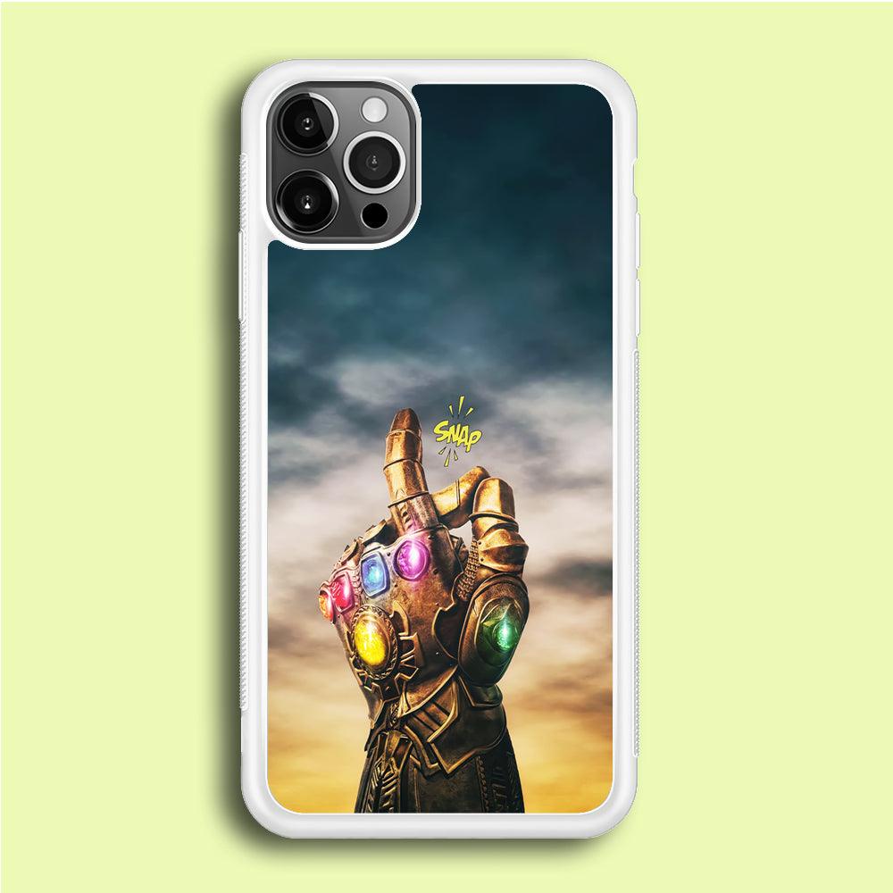 Thanos Finger Snap iPhone 12 Pro Case-Rubber / White (2D Case)-Xtracase
