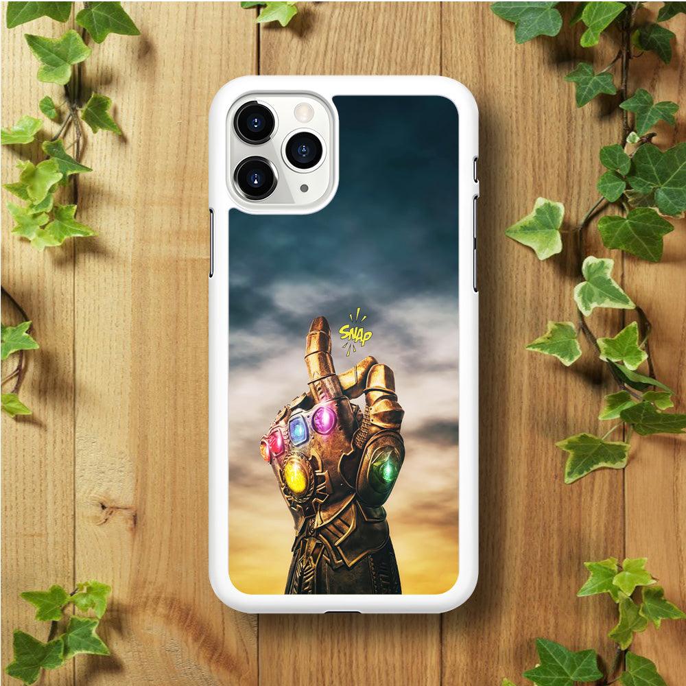 Thanos Finger Snap iPhone 11 Pro Max Case-Rubber / White (2D Case)-Xtracase