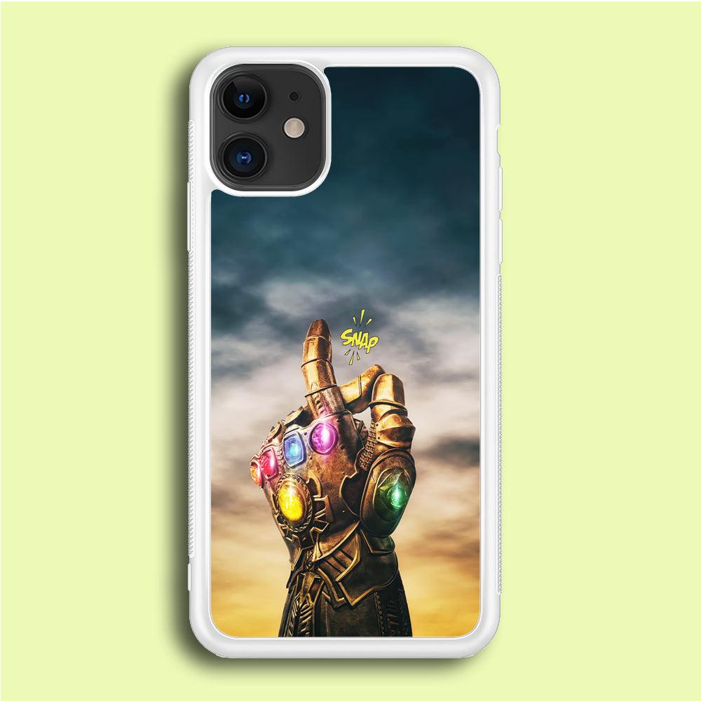 Thanos Finger Snap iPhone 12 Case-Rubber / White (2D Case)-Xtracase